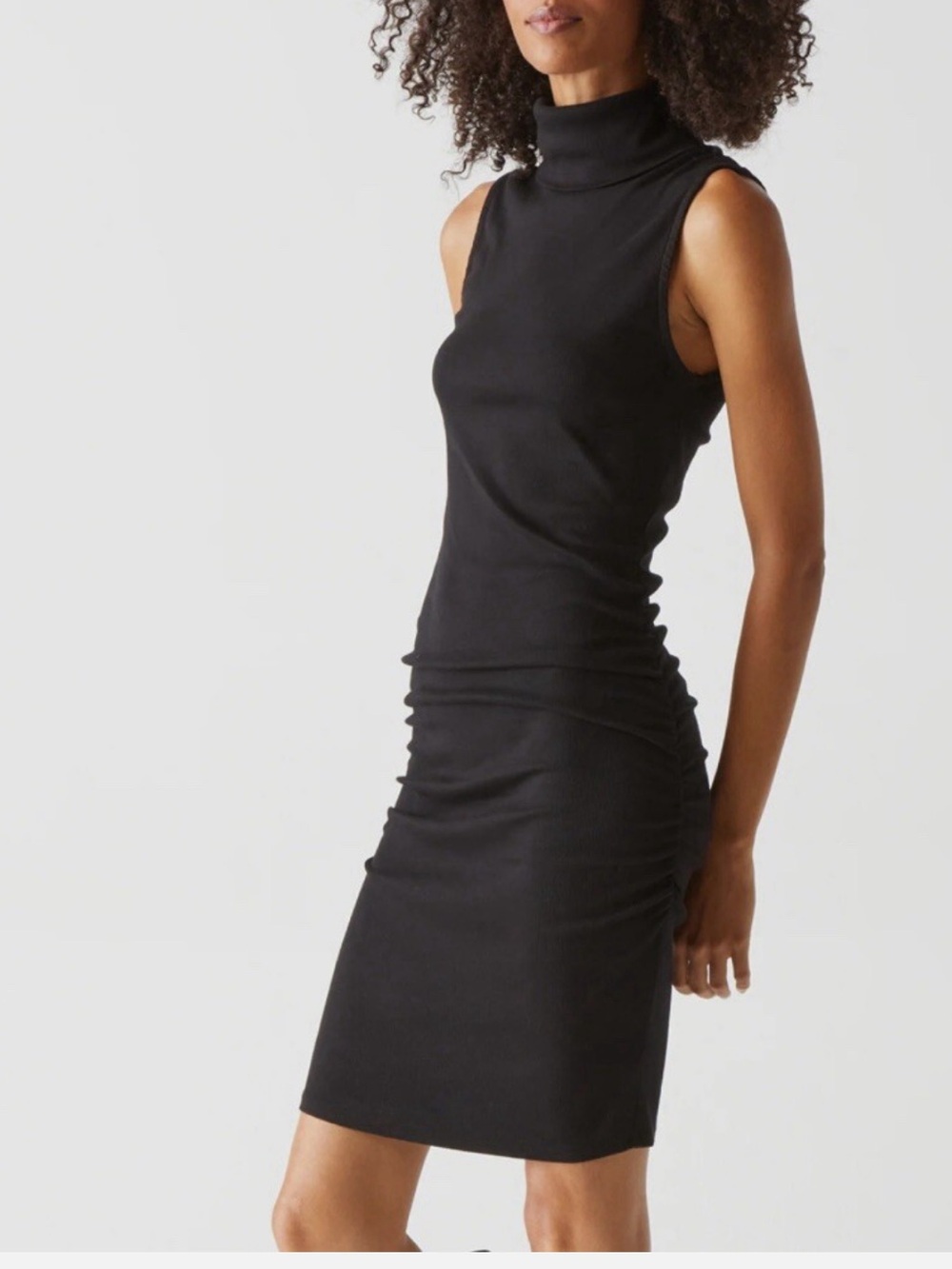 Micheal Stars Масу Mock Neck Ribbed Dress Sz large petite NWT Retail: $98